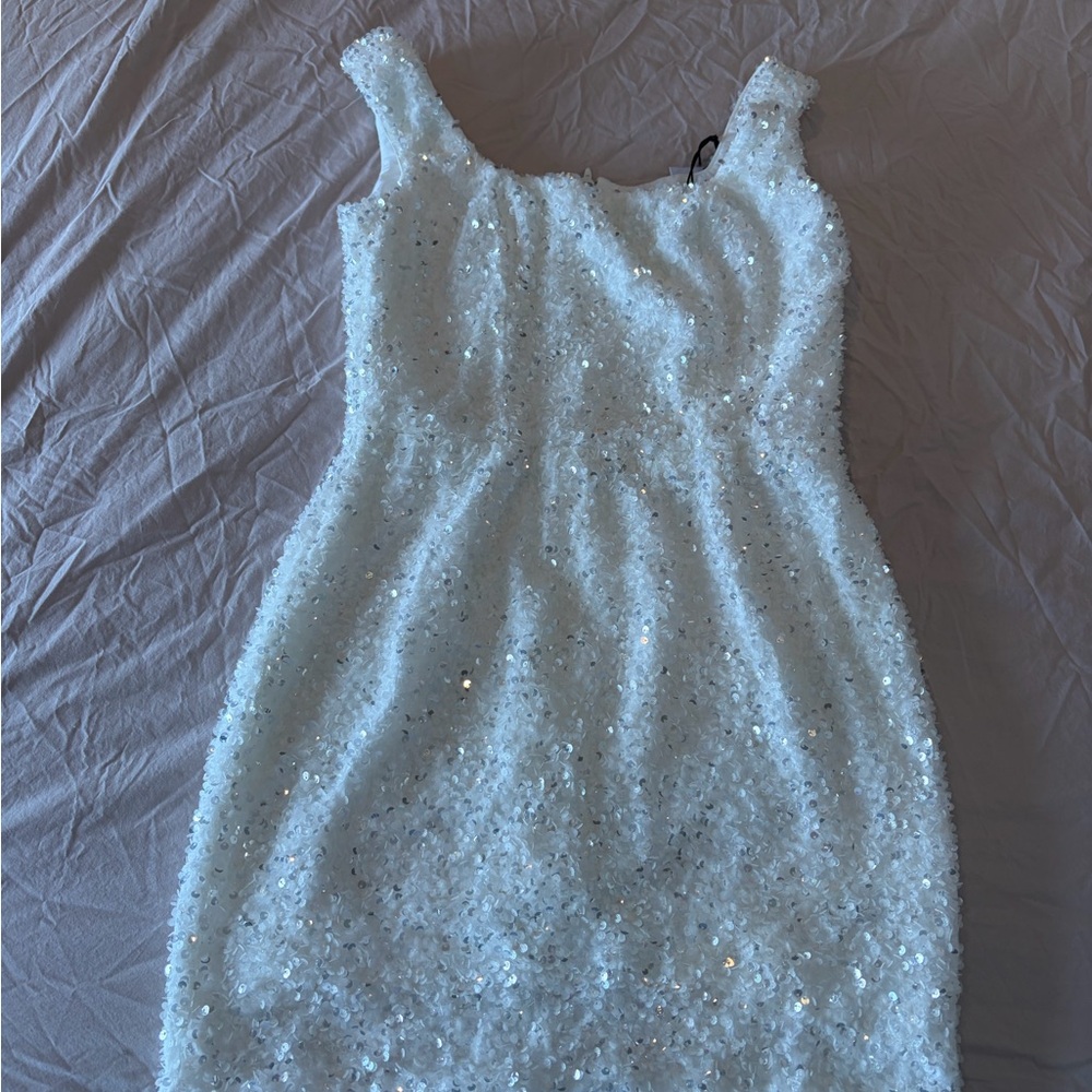 Sparkling White Sequin Dress